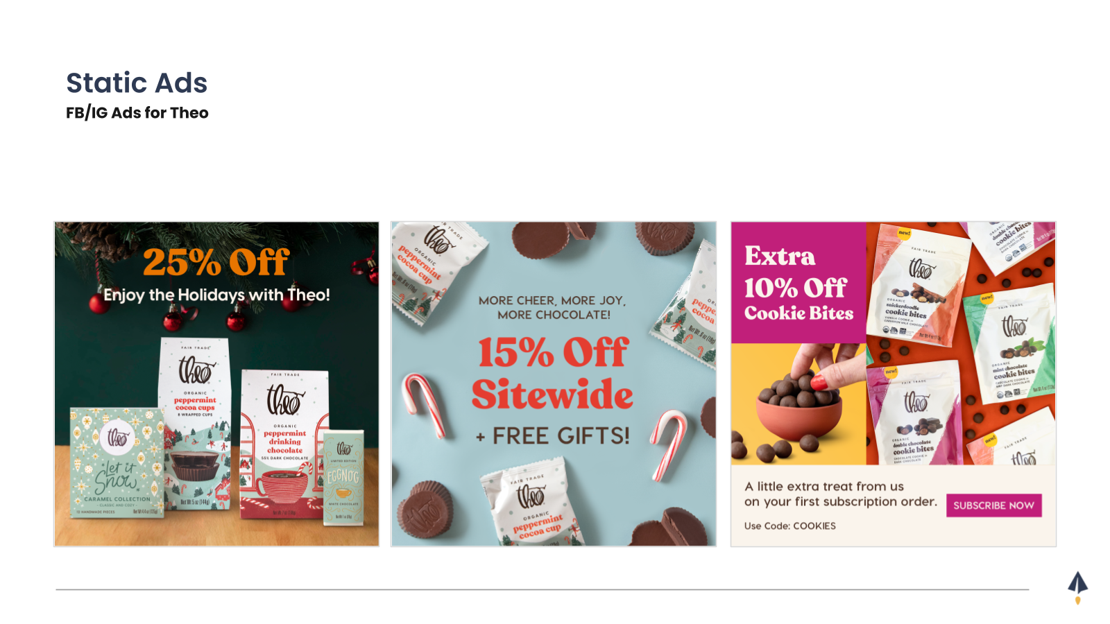 Theo Chocolate static ads